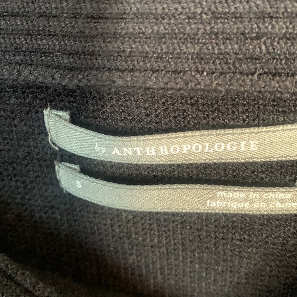 Anthropologie Black Elise Ribbed Sweater Cardigan Top W-148 Size Small - Picture 9 of 13